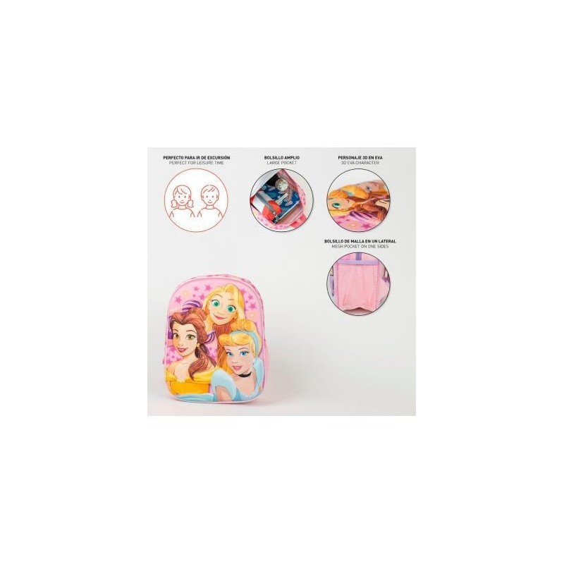 Mochila 3D Princesas Disney 31cm