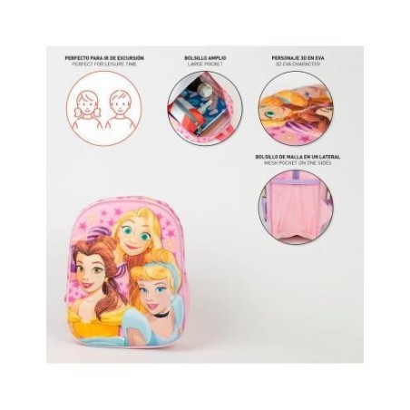 Mochila 3D Princesas Disney 31cm