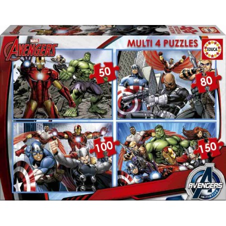 Multi 4 Puzzles 50-80-100-150 Avengers