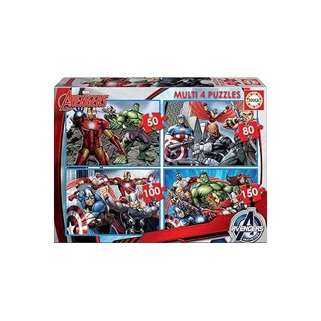 Multi 4 Puzzles 50-80-100-150 Avengers