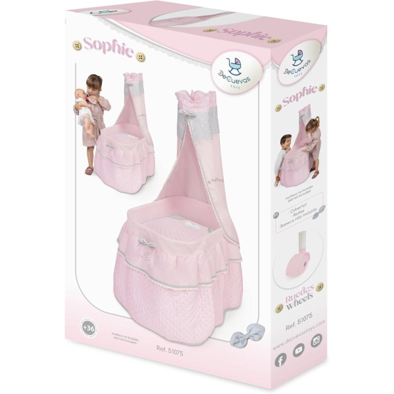 Moisés de Muñecas con Dosel y Ruedas De 