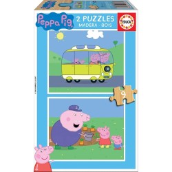 PUZZLE 2X9 PIEZAS - PEPPA PIG MADERA ECO