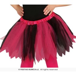 TUTU INFANTIL BRILLANTE ROSA Y NEGRO 30