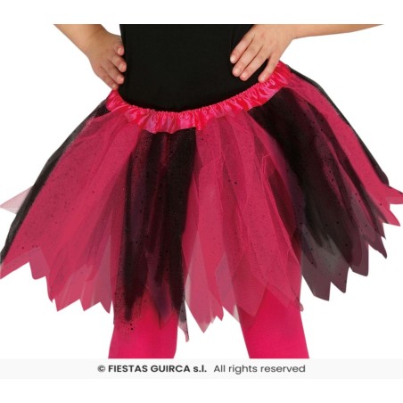TUTU INFANTIL BRILLANTE ROSA Y NEGRO 30