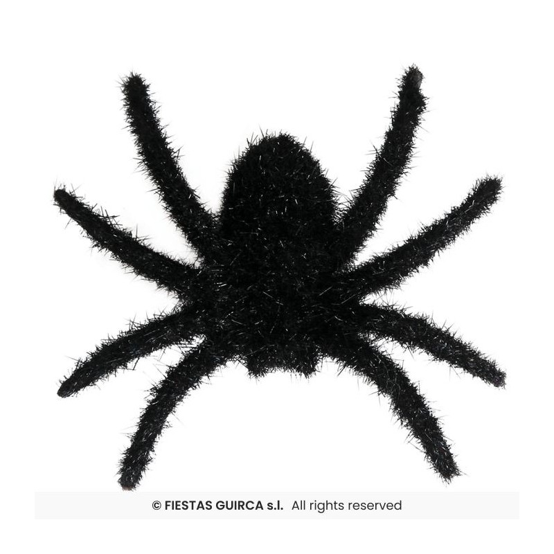 SET DE 6 ARAÑAS PELUDAS NEGRAS 6 CMS