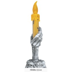 PORTAVELAS CALAVERA CON VELA LED 15 CMS 2