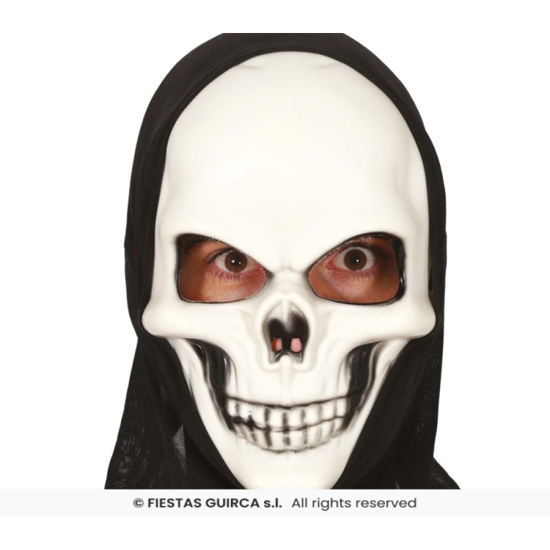 MASCARA CALAVERA CON CAPUCHA PVC