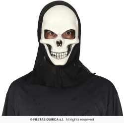 MASCARA CALAVERA CON CAPUCHA PVC 2