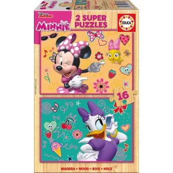 PUZZLE MINNIE AYUDANTES FELICES 2 X 16 P