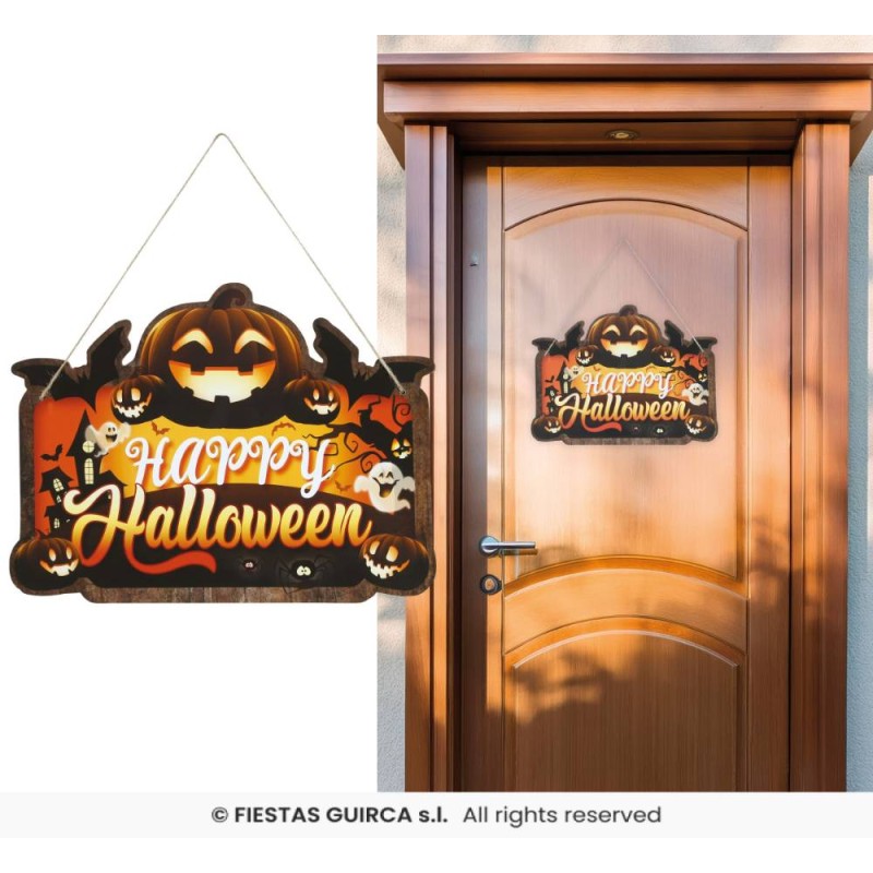 LETRERO CALABAZA 32X24 CM MADERA