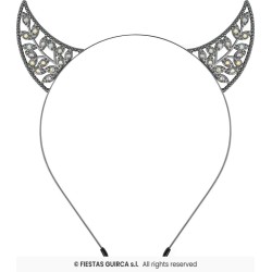 DIADEMA CUERNOS CON BRILLANTES, METALICA 2