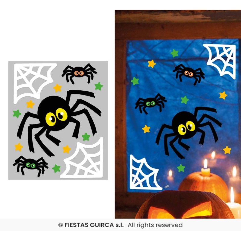 DECORACION GEL ARAÑAS 20X25 CM