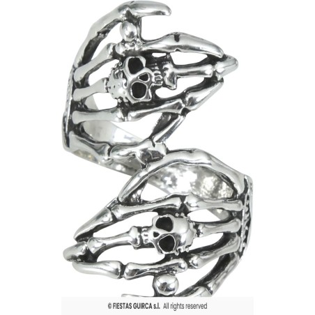 ANILLO MANOS ESQUELETO METAL