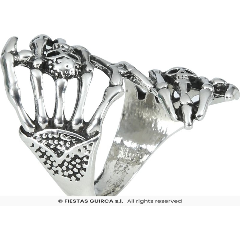 ANILLO MANOS ESQUELETO METAL