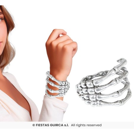 BRAZALETE ESQUELETO METALICO, PLATA