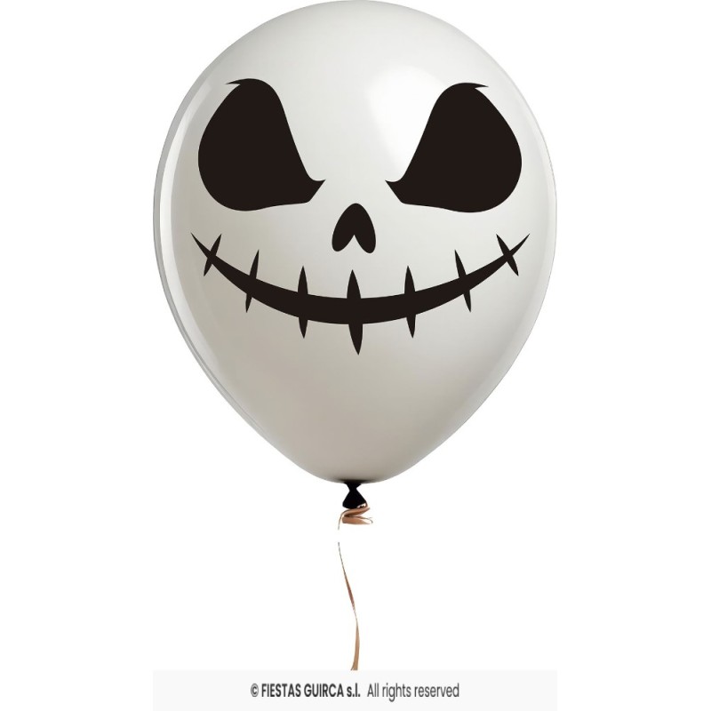 BOLSA 10 GLOBOS BLANCOS FANTASMA 30 CMS