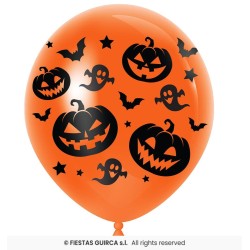 BOLSA 10 GLOBOS NARANJA CALABAZA 30 CMS 2