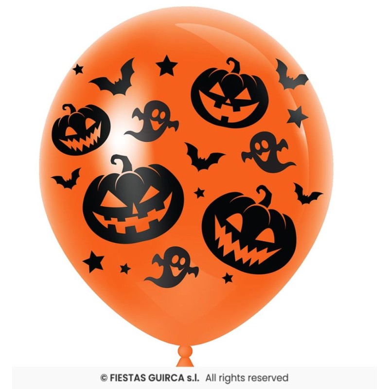 BOLSA 10 GLOBOS NARANJA CALABAZA 30 CMS