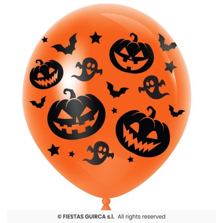 BOLSA 10 GLOBOS NARANJA CALABAZA 30 CMS