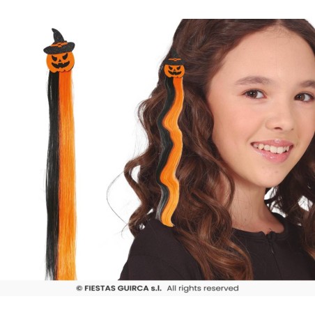 MECHON CALABAZA NARANJA Y NEGRO 40 CMS