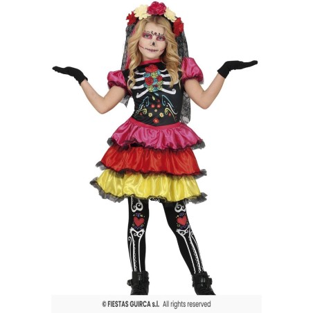 DISFRAZ CATRINA COLORES 3-4 Años