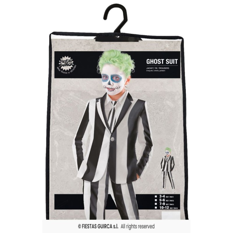 DISFRAZ GHOST SKELETON BEATLE JUICE 3-4