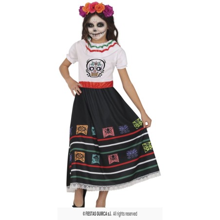DISFRAZ CALAVERA CATRINA 7-9  AÑOS