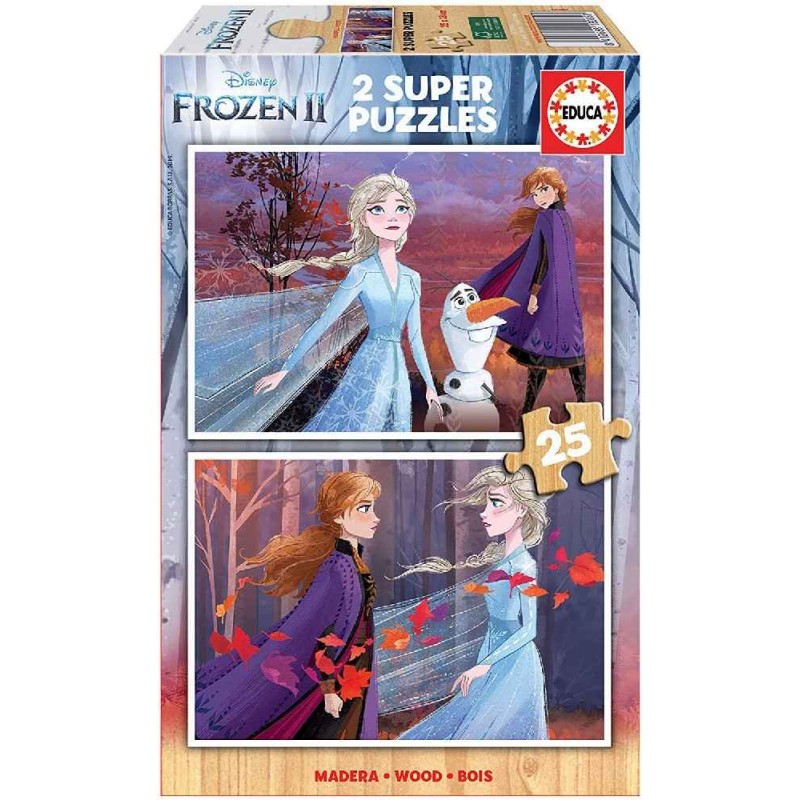 PUZZLE 2X25 PIEZAS FROZEN 2 - MADERA ECO