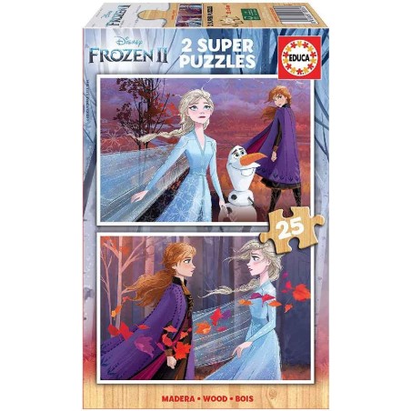 PUZZLE 2X25 PIEZAS FROZEN 2 - MADERA ECO