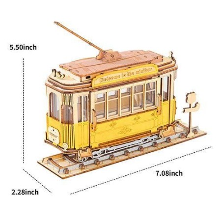 Puzzle 3D de madera Robotime Tranvía