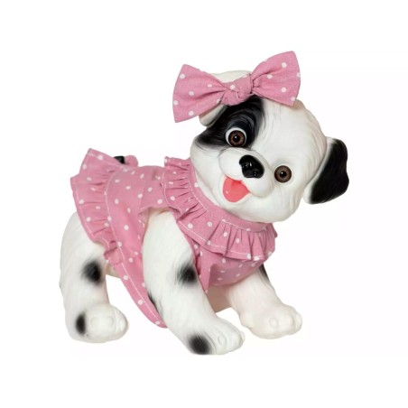 Muñeco Perrito Blanco y Negro de 23 cm c