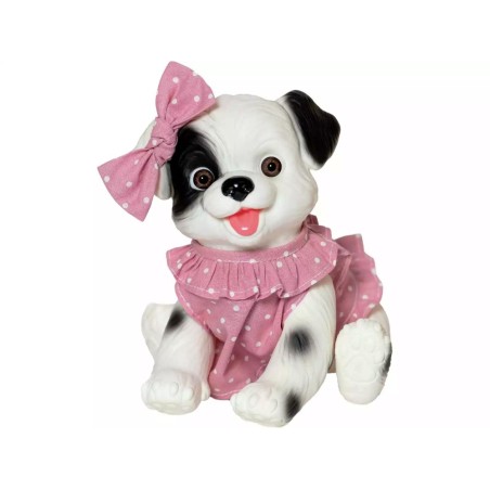 Muñeco Perrito Blanco y Negro de 23 cm c
