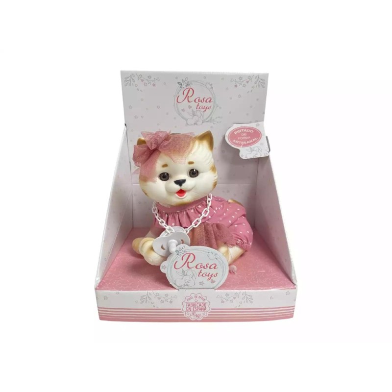 Muñeco Gatito Beige de 23 cm con Vestido