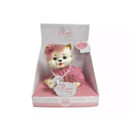 Muñeco Gatito Beige de 23 cm con Vestido