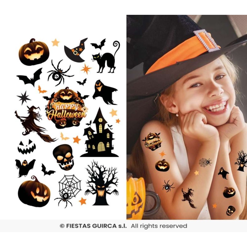 TATUAJES INFANTILES HALLOWEEN NEGROS