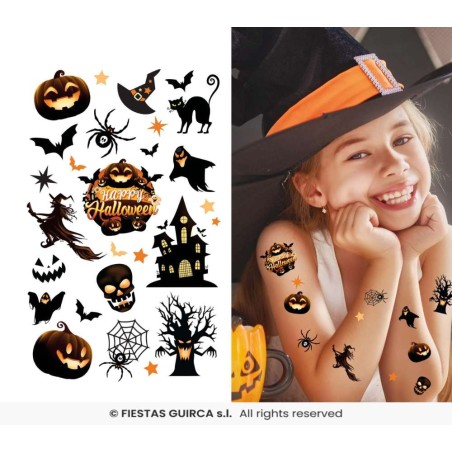 TATUAJES INFANTILES HALLOWEEN NEGROS