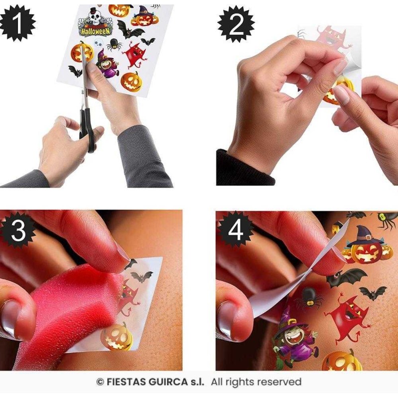 TATUAJES INFANTILES HALLOWEEN COLORIDOS