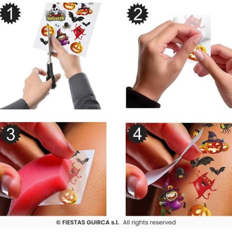 TATUAJES INFANTILES HALLOWEEN COLORIDOS