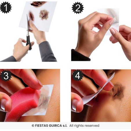 Tatuaje facial boca abrasiones 30x14cm