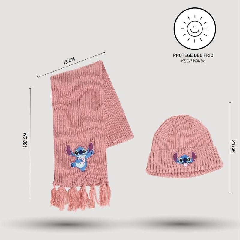 Conjunto Gorro y Bufanda Stitch Infantil
