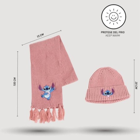 Conjunto Gorro y Bufanda Stitch Infantil