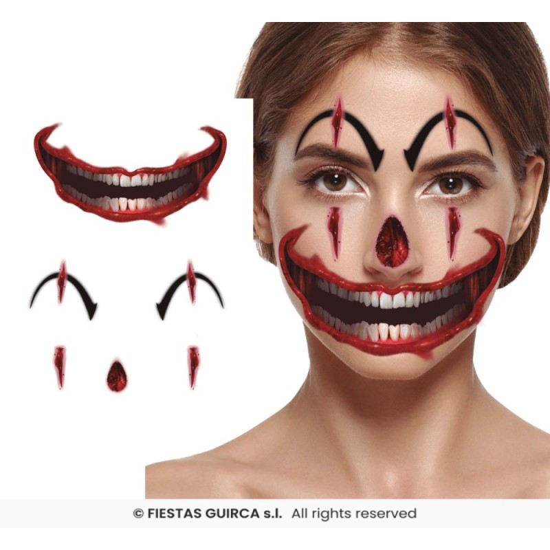 Tatuaje facial Payaso 30 x 14 cm