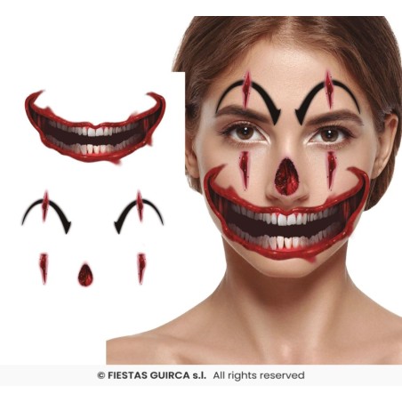 Tatuaje facial Payaso 30 x 14 cm