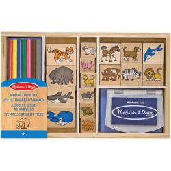 Juego de Sellos de Madera, Animales, 16 