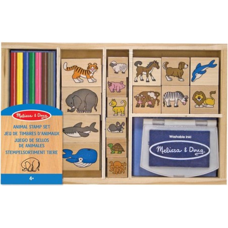 Juego de Sellos de Madera, Animales, 16 
