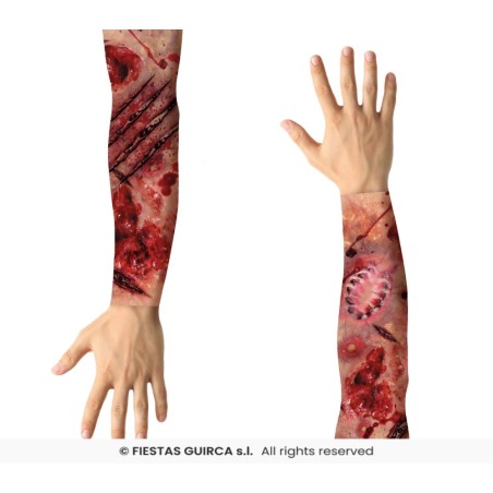 Set 2 mangas tela- efecto heridas zombie