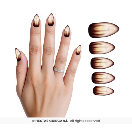 Uñas postizas Hombre Lobo con Pegamento