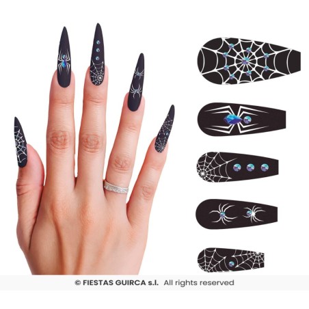 uñas postizas Araña halloween
