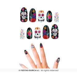 uñas postizas catrina dia de muertos 2