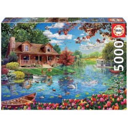PUZZLE 5000 PIEZAS CASITA EN EL LAGO